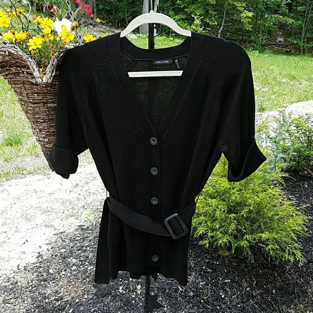 daisy fuentes Cardigan Sweater with belt