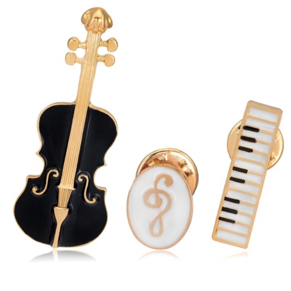 🎶 3 Musical Brooch pins - fun for the musician