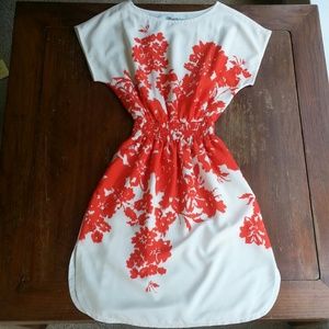 Nordstrom Eliza J Orange Modern Floral Dress