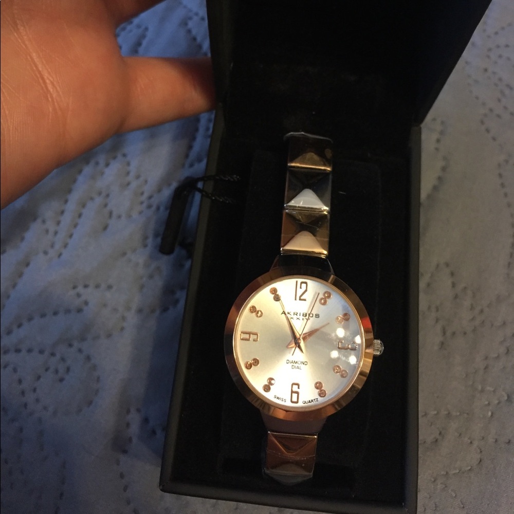 AKRIBOS XXIV Diamond Watch NIB