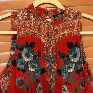 Orange and blue flowered tunic/short dress!