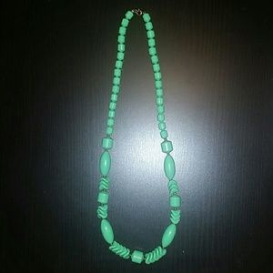 Vintage green bead necklace