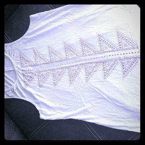 Charlotte Russe tank with gold beading size M