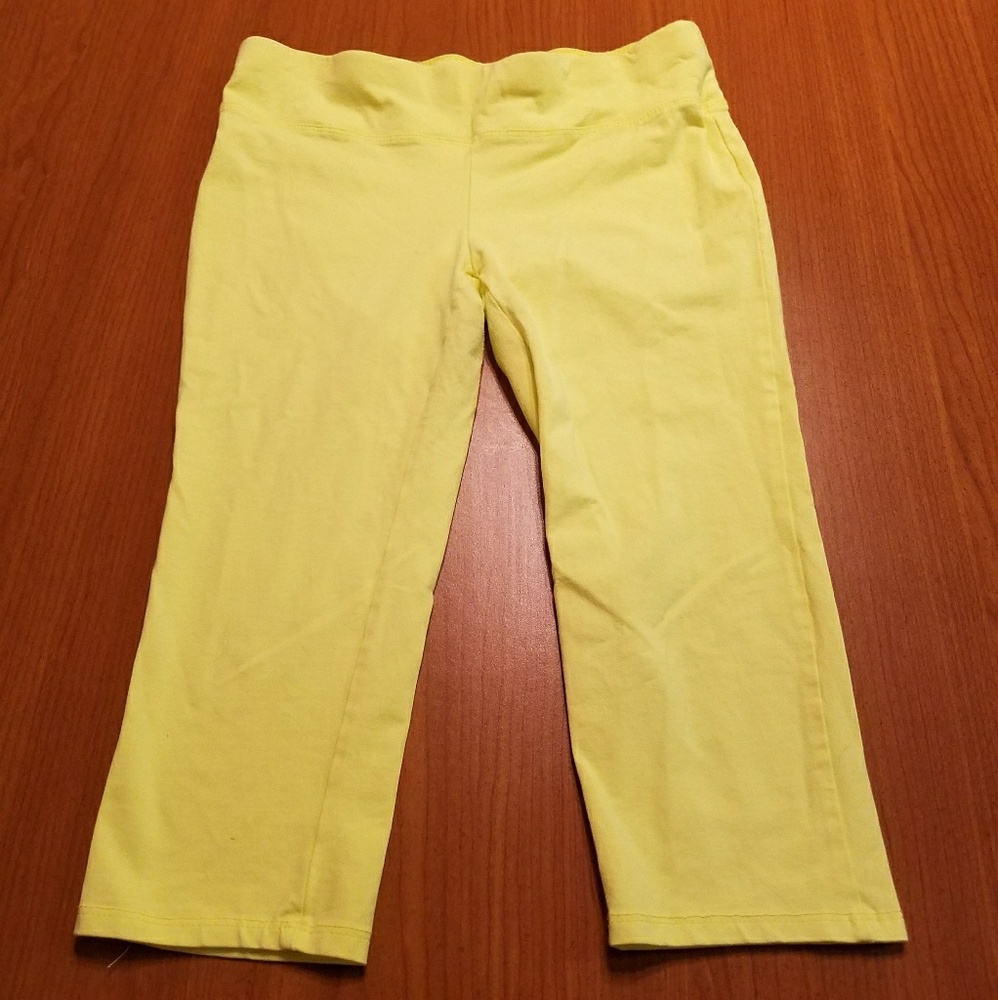 Yellow Yoga Running Capri Leggings