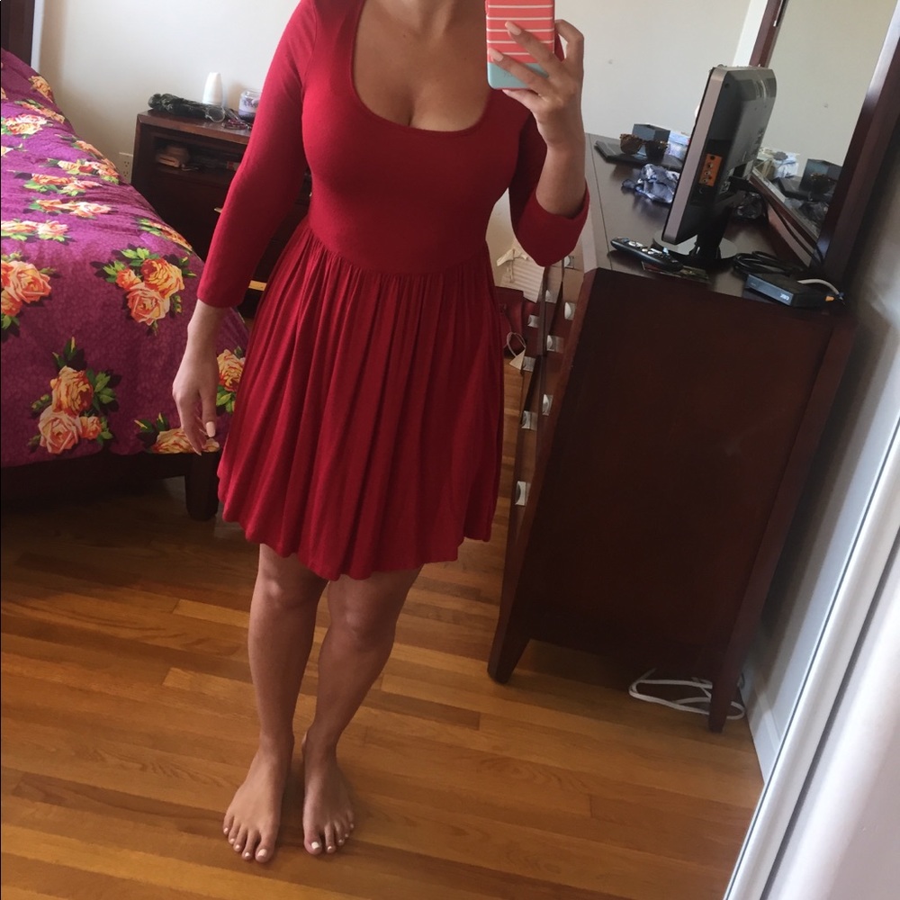 Red low cut forever 21 dress