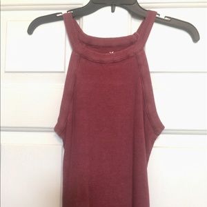 American eagle distressed maroon tank