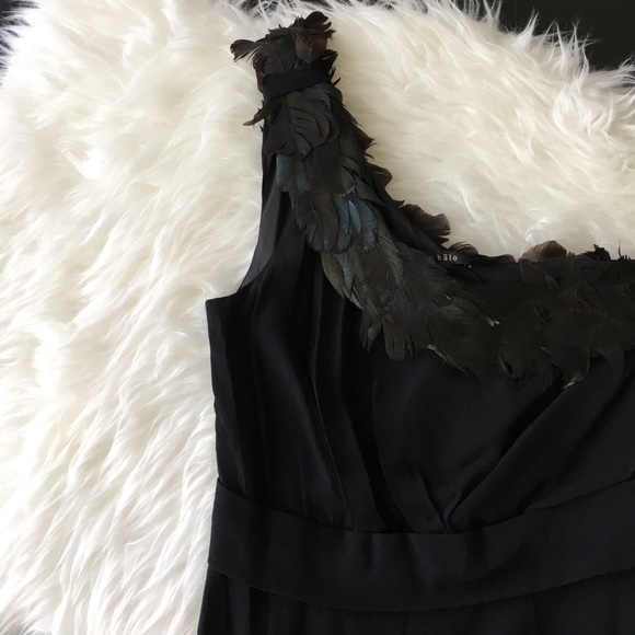 One Shoulder Feather Dress