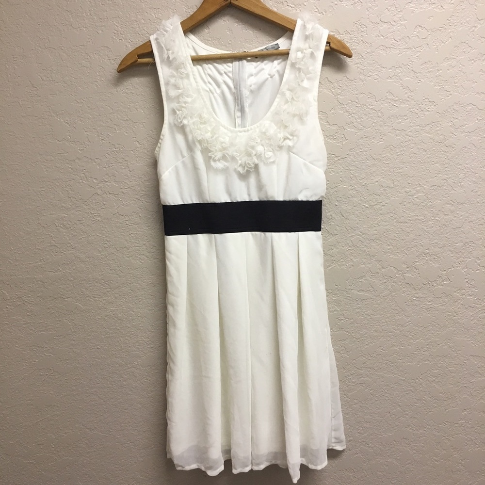 White Ruffled Cocktail Dress