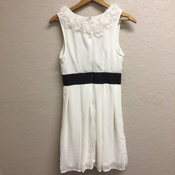 White Ruffled Cocktail Dress - Picture 2 of 3