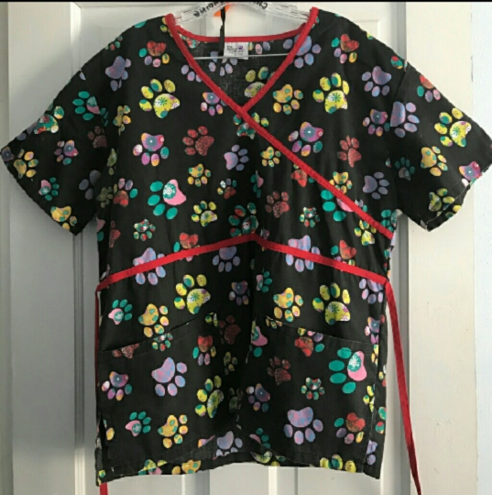 Paw Print Scrub Top