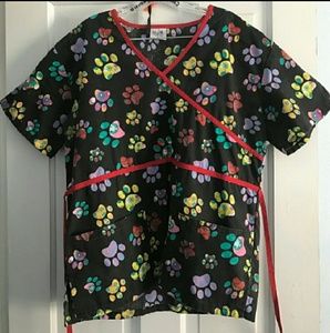 Paw Print Scrub Top