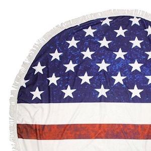 NWT Flag Frayed Roundie Beach Towel