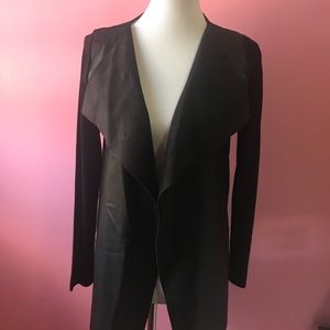 Zara leather and knit blazer