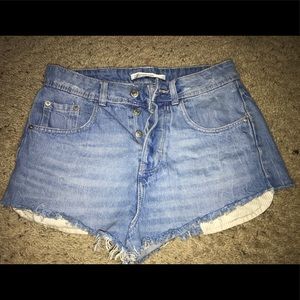Zara High Waist Denim Shorts