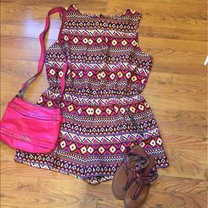 Colorful aztec print romper. ❤️💛💖💜