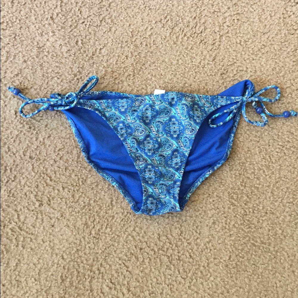 Blue paisley bikini bottoms