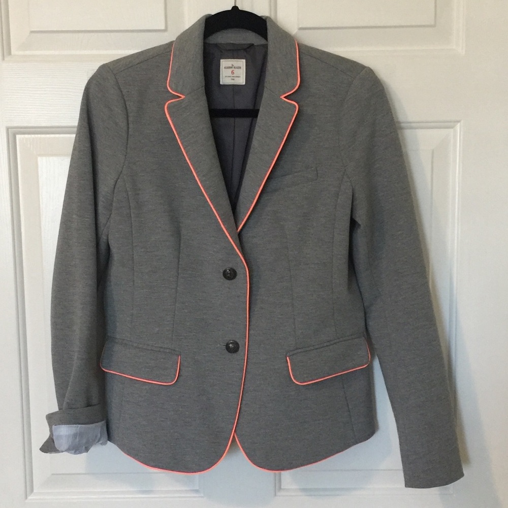 Grey Gap Academy Blazer with neon piping.