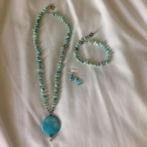 Faux turquoise jewelry set