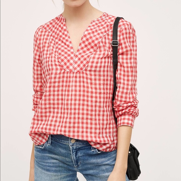 Anthropologie Holding Horses Gingham Top - Picture 2 of 5