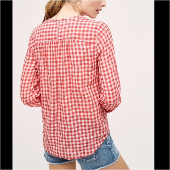 Anthropologie Holding Horses Gingham Top - Picture 3 of 5