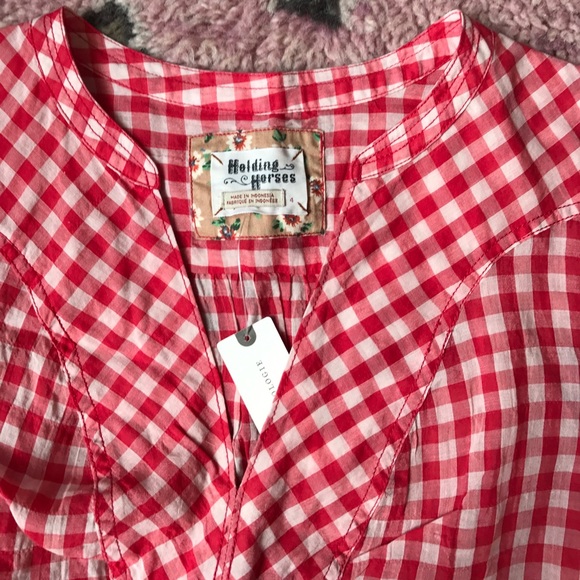 Anthropologie Holding Horses Gingham Top - Picture 5 of 5