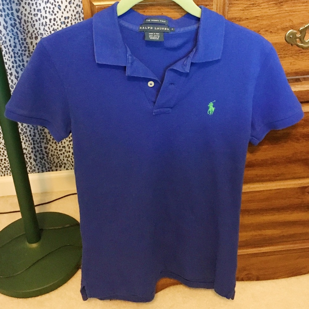 Ralph Lauren size S blue fitted skinny polo