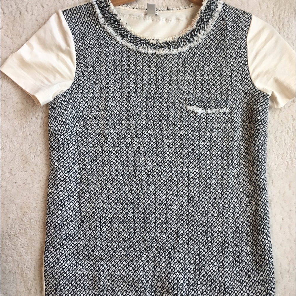J. Crew  Black &Cream Top XXS