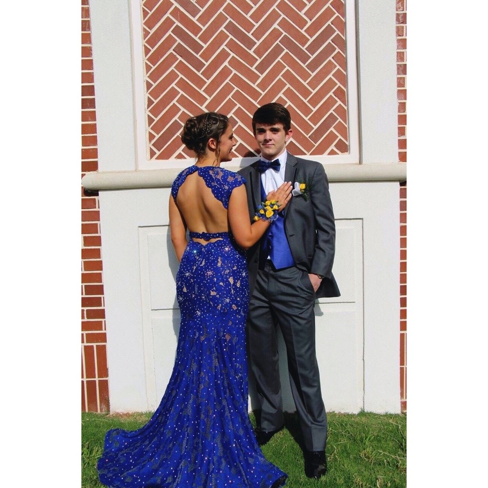 Jovanni long blue dress