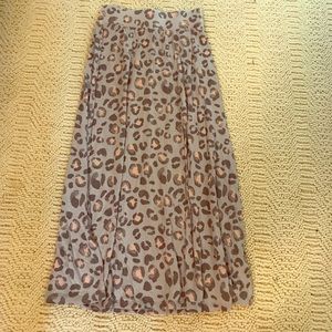 Long Leopard Print Skirt