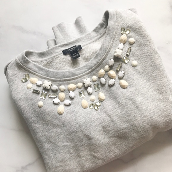 LOFT Tops - LOFT Jewel Collar Sweatshirt