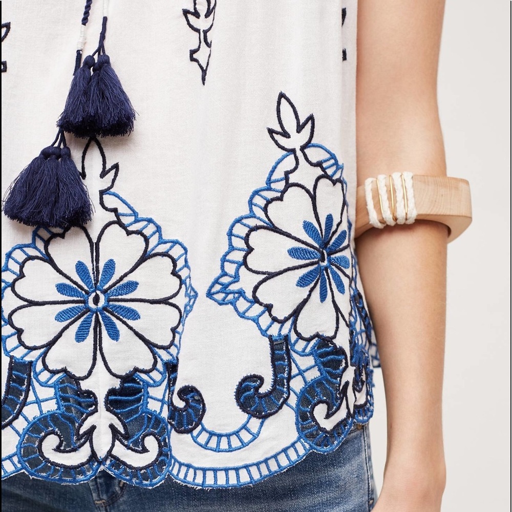 Anthropologie Embroidered Swing Tank - Picture 3 of 5