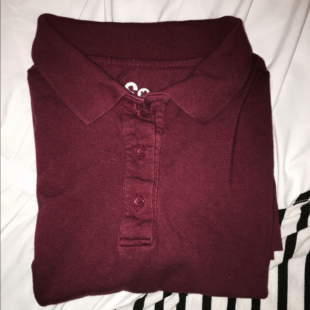 *BUNDLE* GARNET POLO & STRIPED TOP - Picture 2 of 3