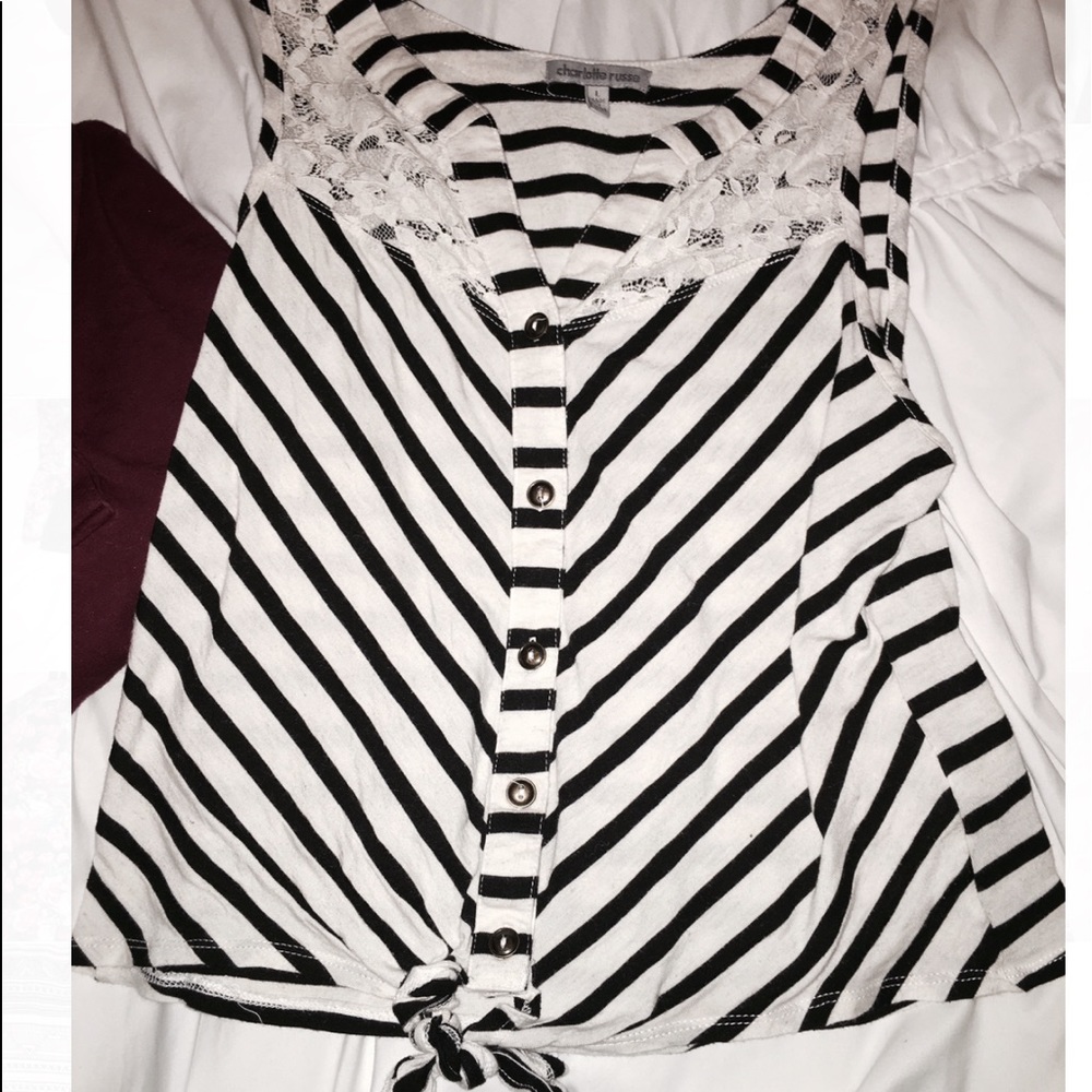 *BUNDLE* GARNET POLO & STRIPED TOP - Picture 3 of 3