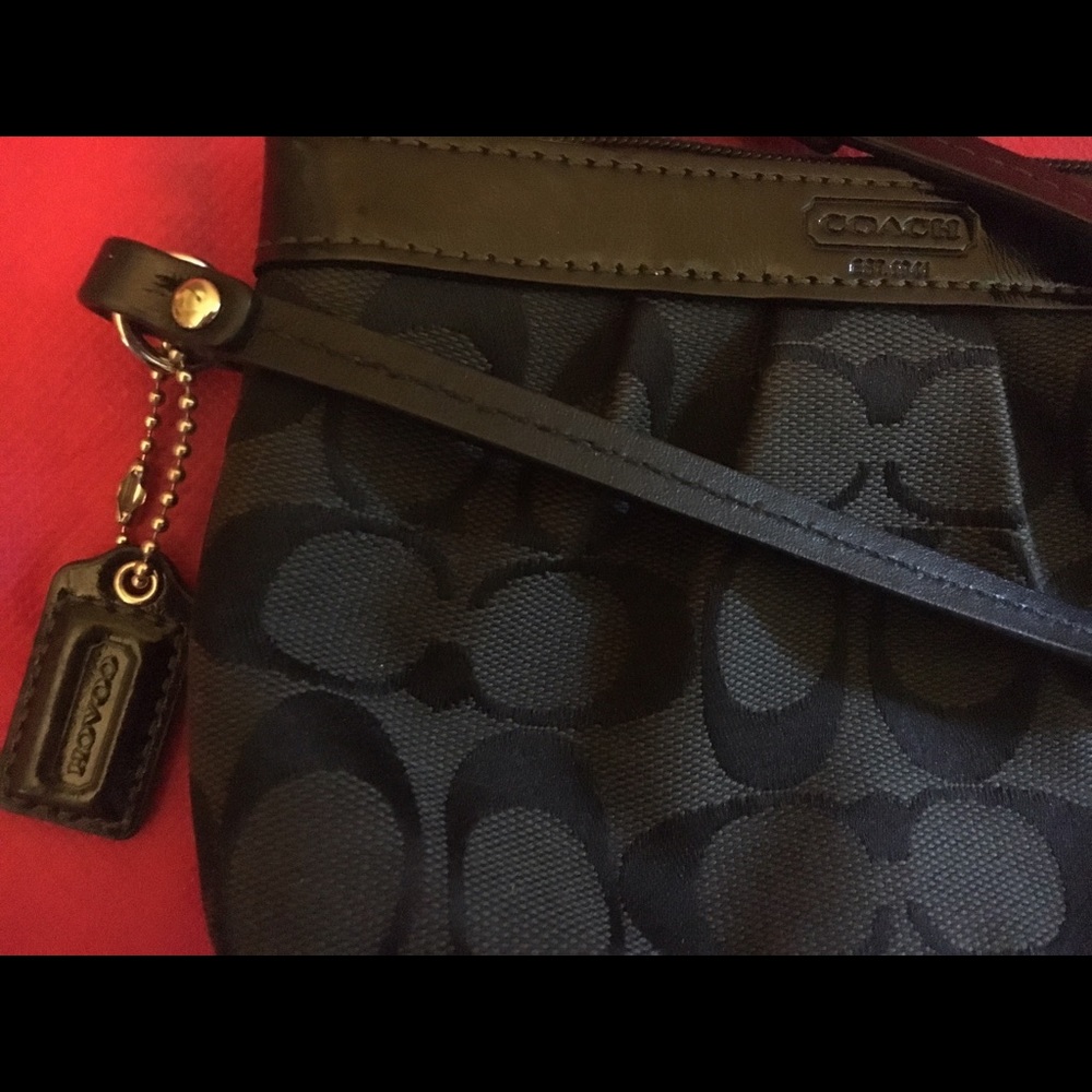 Coach Wristlet - Black Classic Monogram