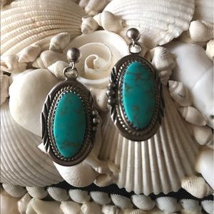 Lovely turquoise sterling earrings.
