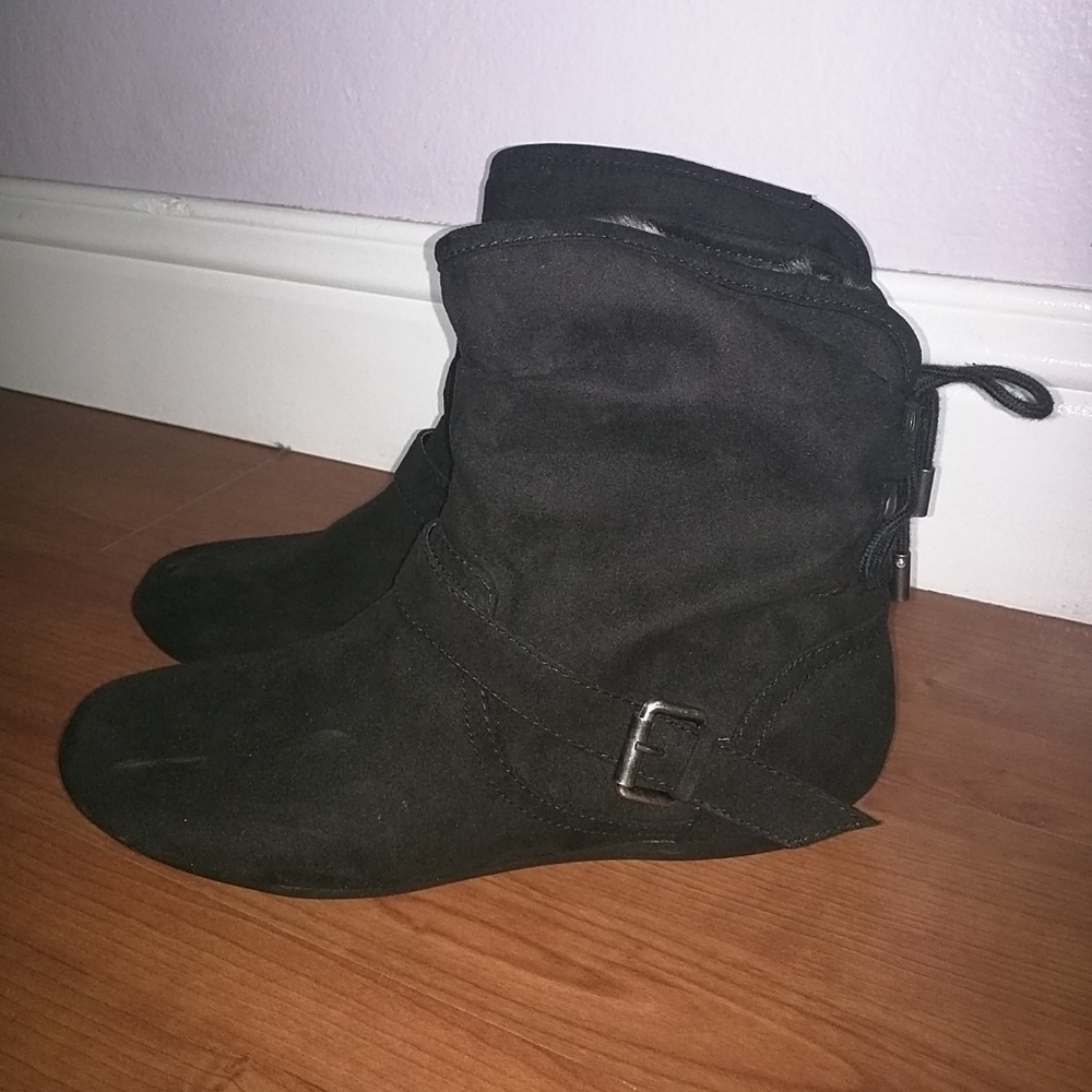 Black Lace Up Ankle Booties