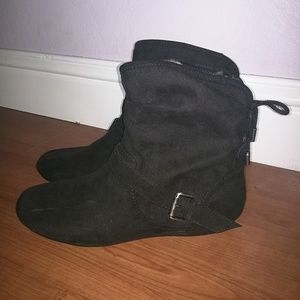 Black Lace Up Ankle Booties