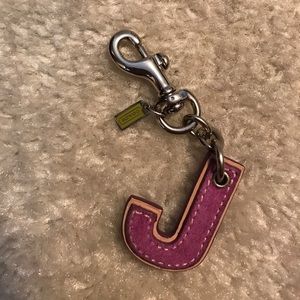 Coach "J" keychain