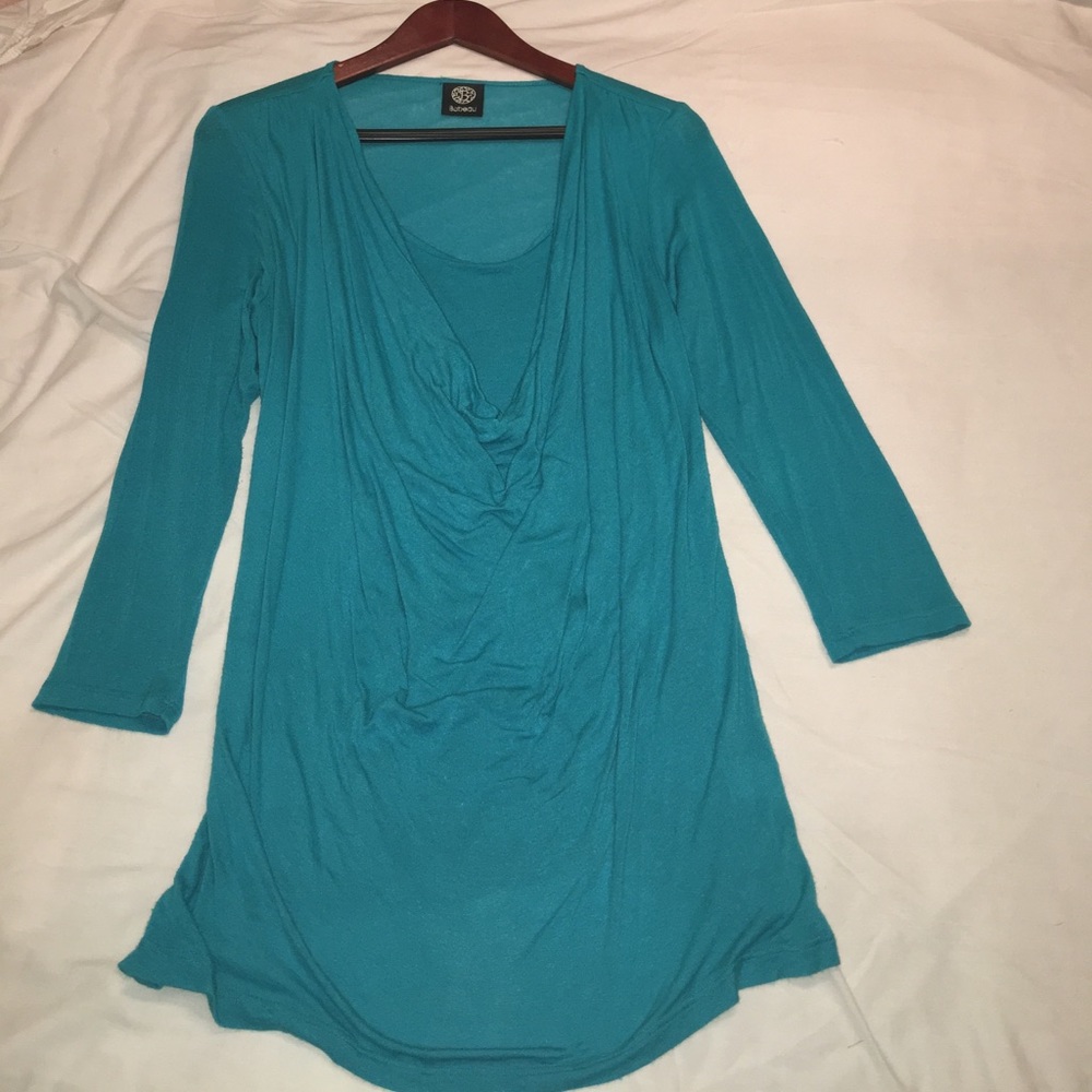 SOLD Cowl-neck three-quarter length sleeve blouse