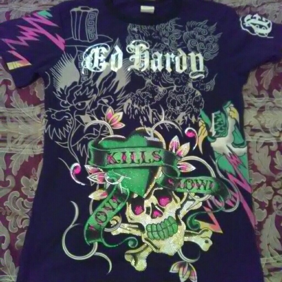 Two $169 Ed Hardy & 1 Christian Audigier T-Shirts
