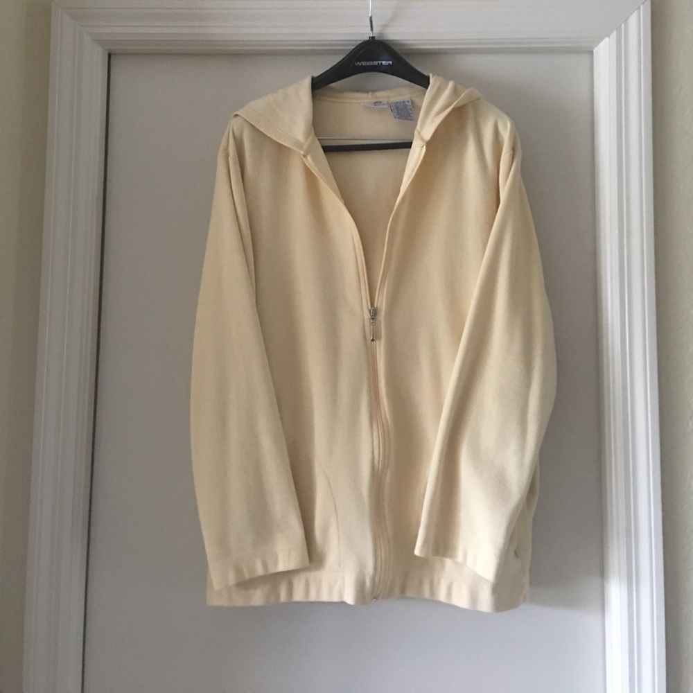 Authentic white Stag yellow jacket w/ hood