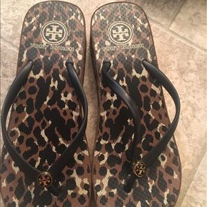 Authentic Tory Burch Flip Flop Wedges size 7.5