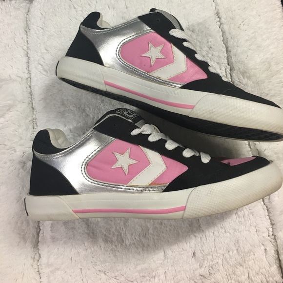 Converse shoes Black Pink Metallic Size 7 - Picture 2 of 5