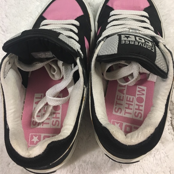Converse shoes Black Pink Metallic Size 7 - Picture 4 of 5
