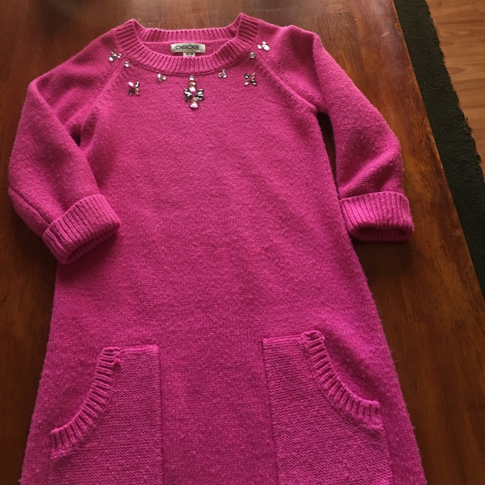 Girl's pink sweater dress
