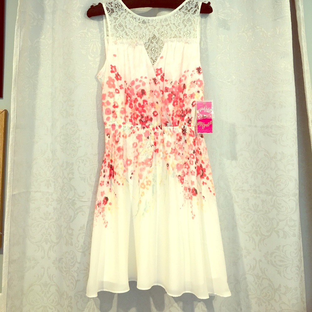 Cute Floral and Lace Dress
