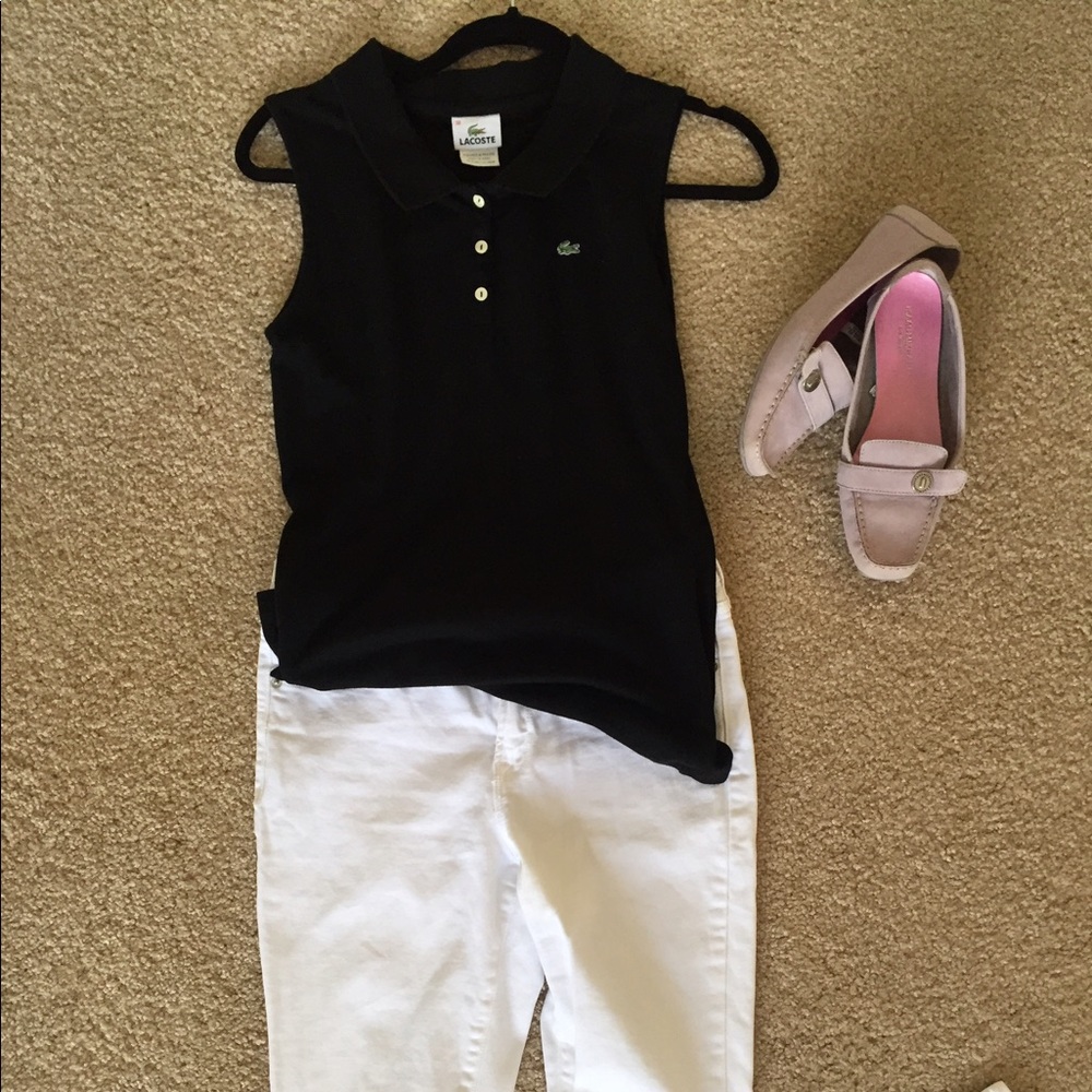 Black Lacoste Sleeves Top