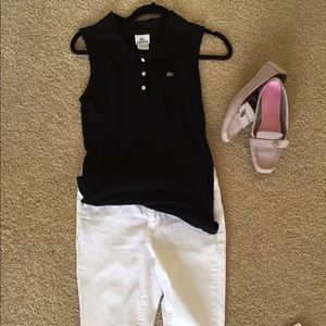 Black Lacoste Sleeves Top