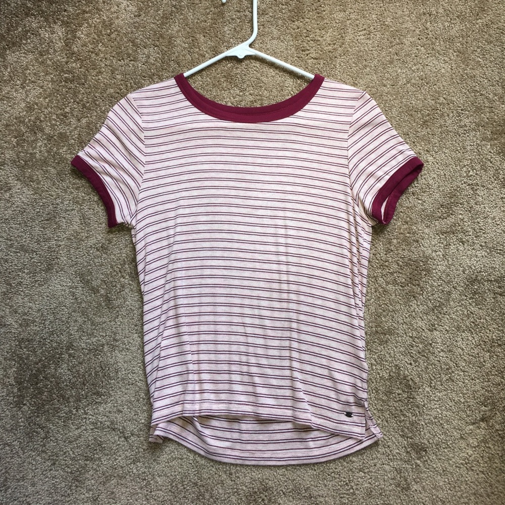 American Eagle striped Crop Top tee