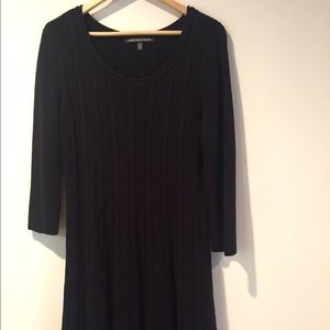 Navy Blue cable knit dress with small flair
